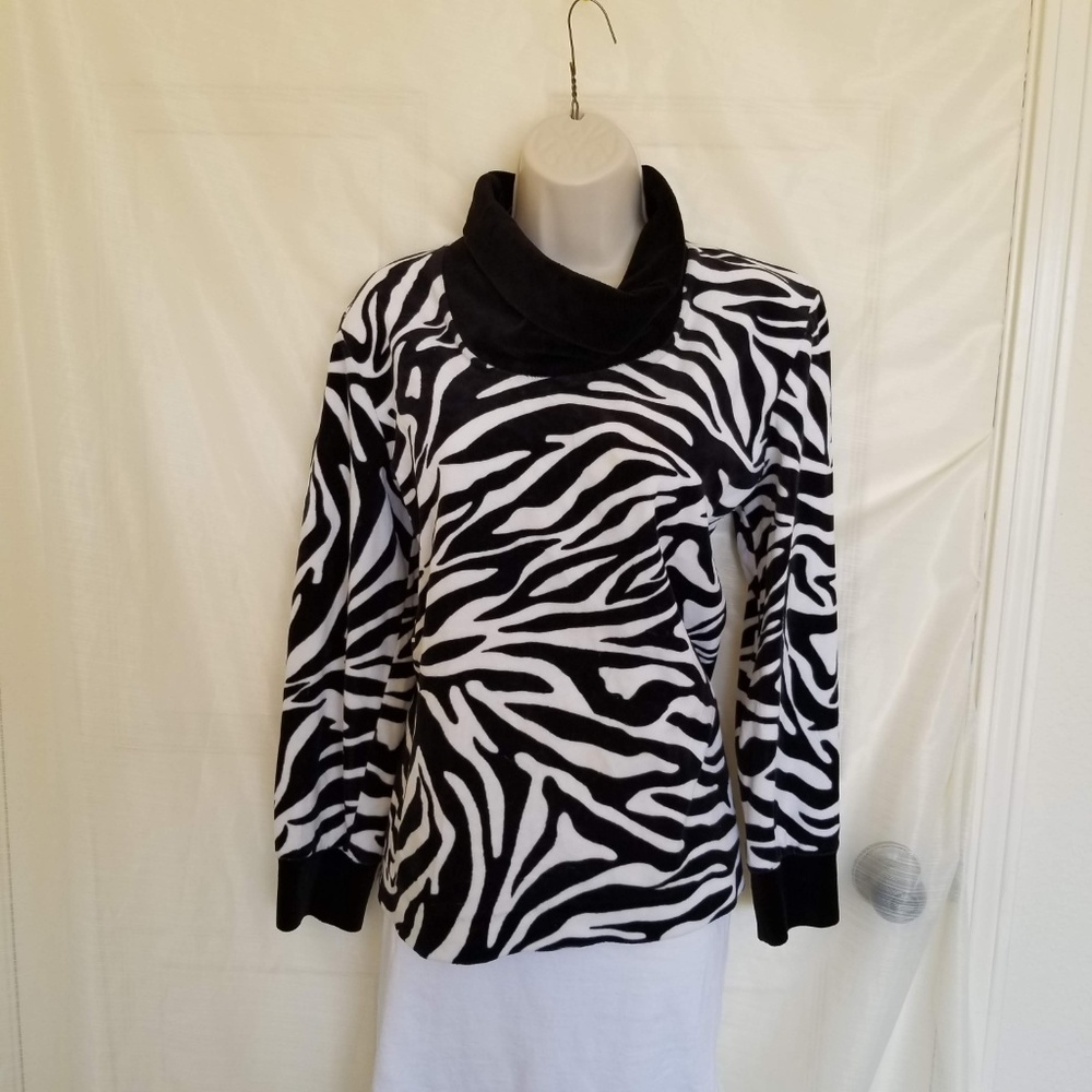 Jones of New York Turtleneck Zebra Sweater